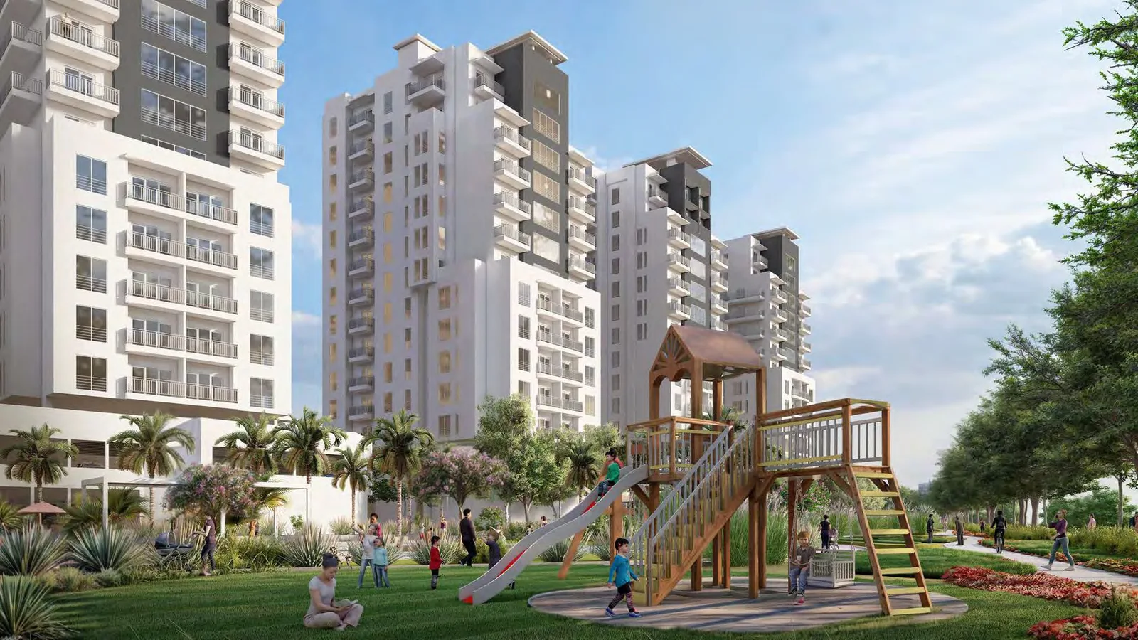 Children's play area rendering at South Garden E.
