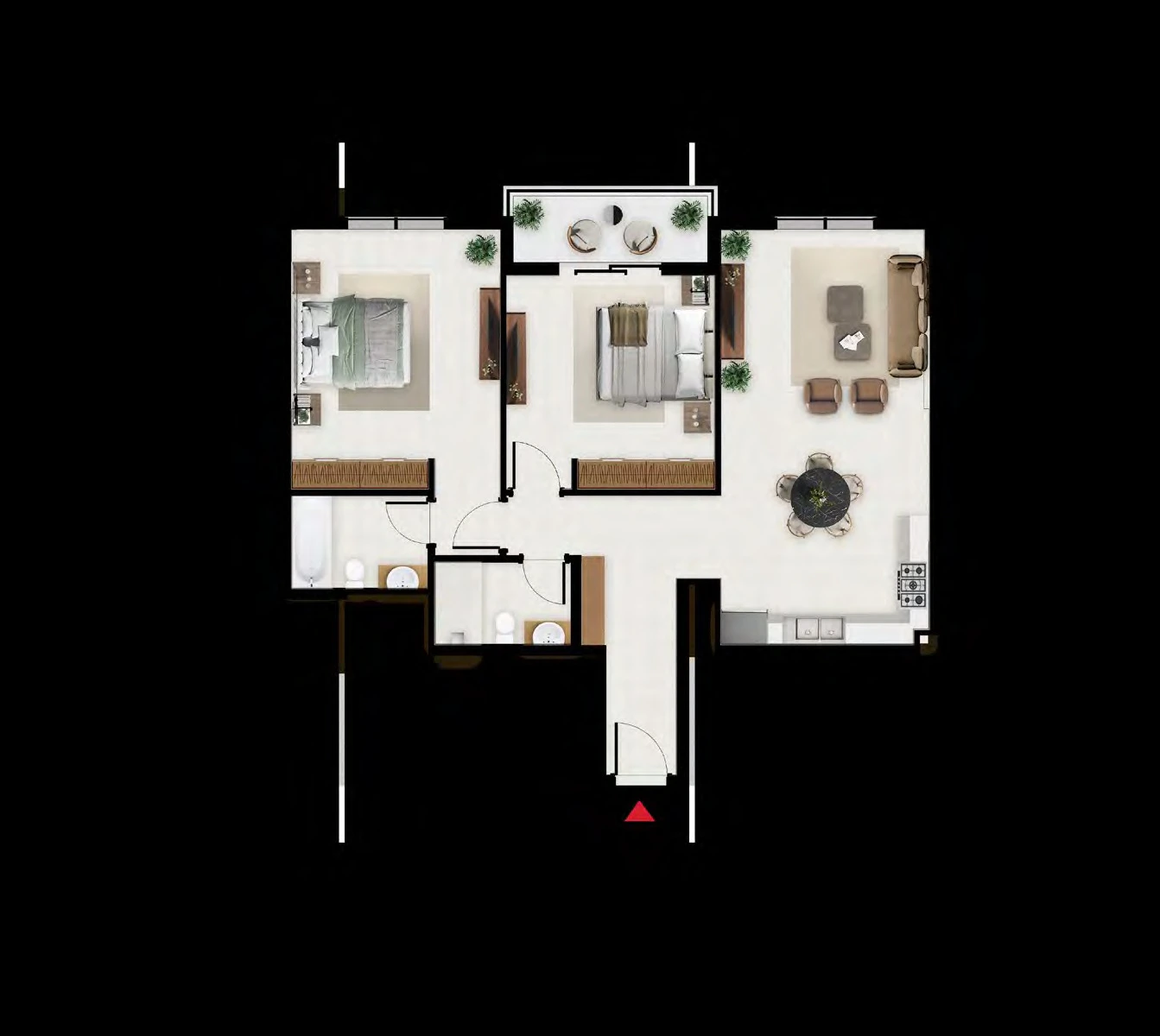 Floor plan for 2 Bedroom - Type G