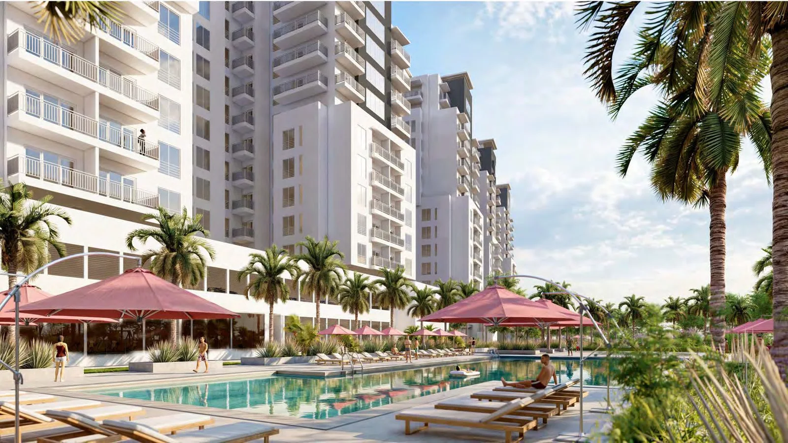 Swimming pool rendering at South Garden D.