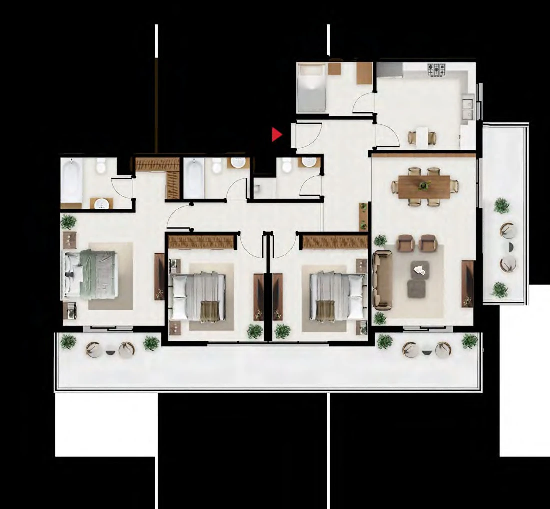 Floor plan for 3 Bedroom - Type B