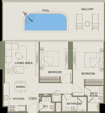 Floor plan for 2 Bedroom Type 03