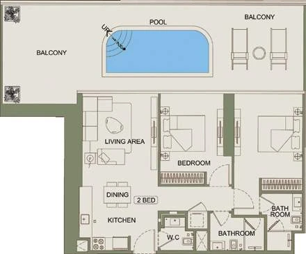 Floor plan for 2 Bedroom Type 04