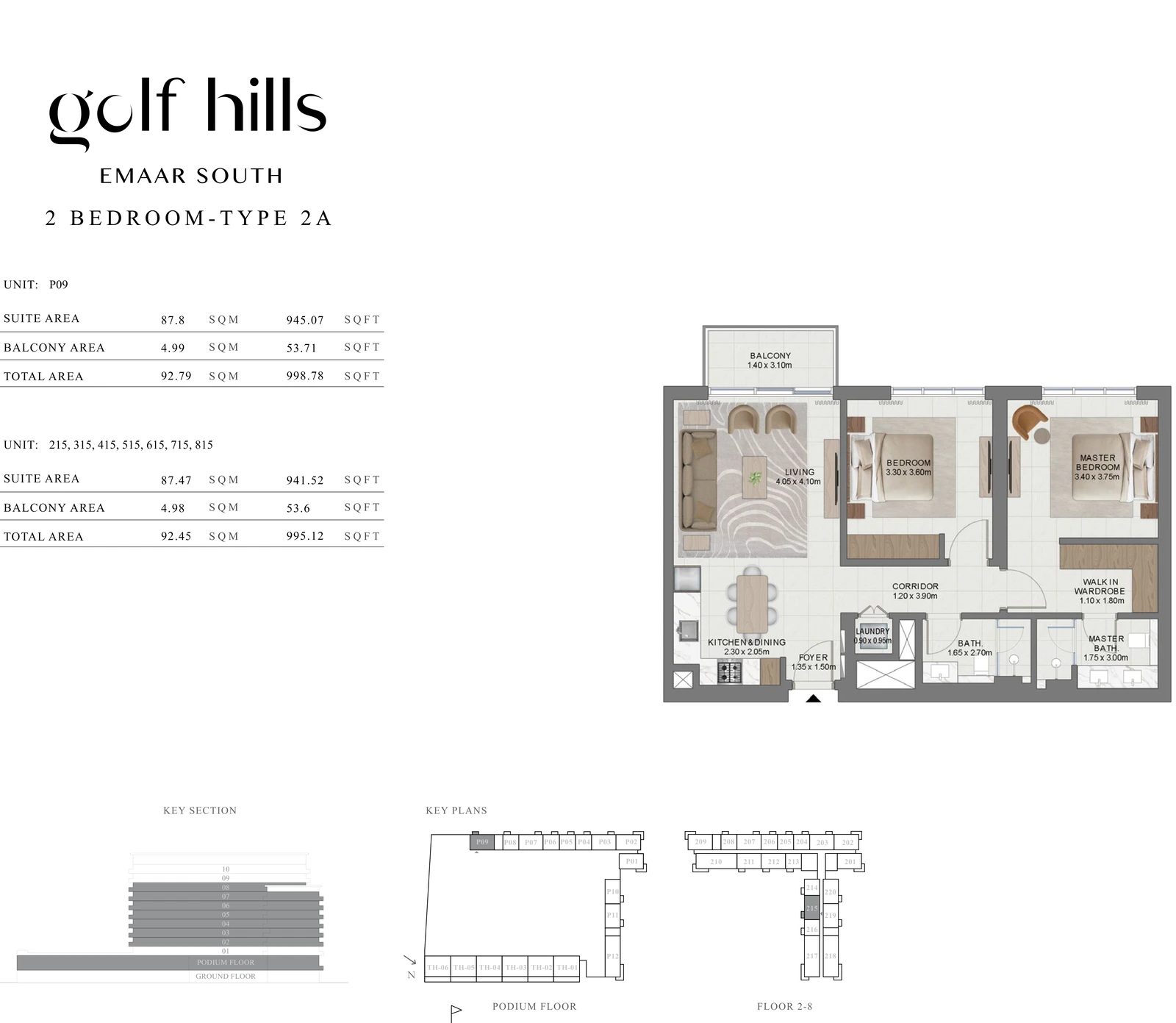 Floor plan for 2 Bedroom Type 2A