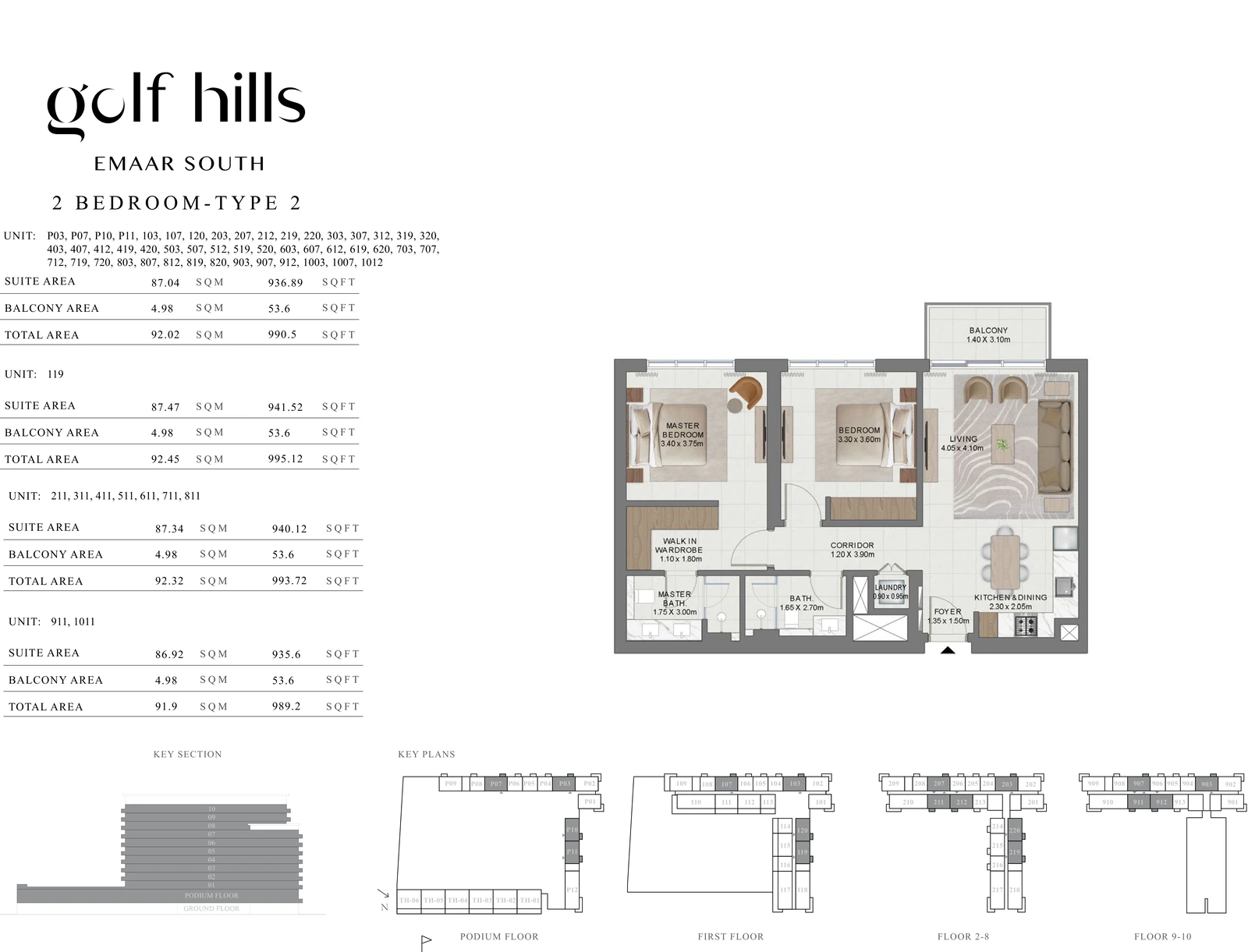 Floor plan for 2 Bedroom Type 2