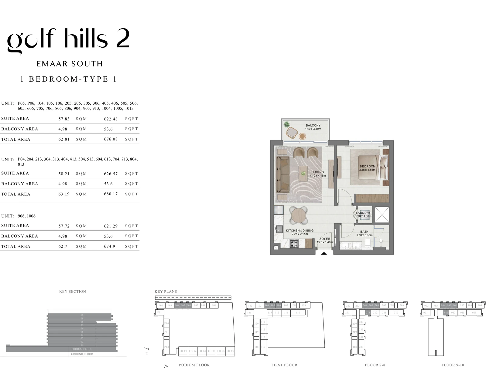 Floor plan for 1 Bedroom Type 1