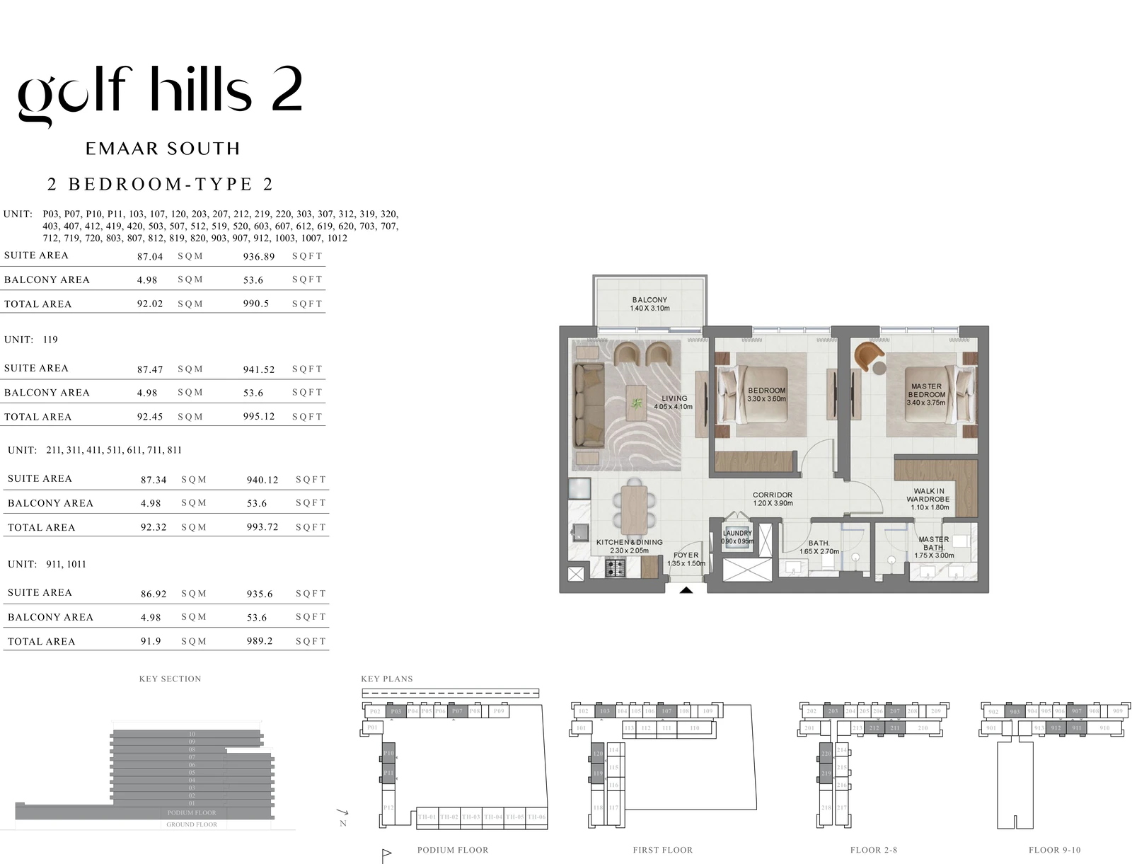 Floor plan for 2 Bedroom Type 2