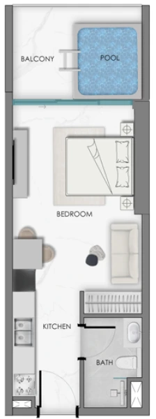 Floor plan for Studio Type 1