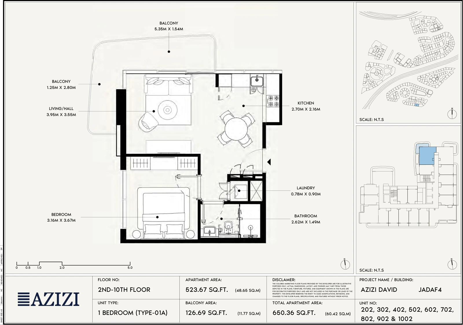 Floor plan for 1 Bedroom Type 01A