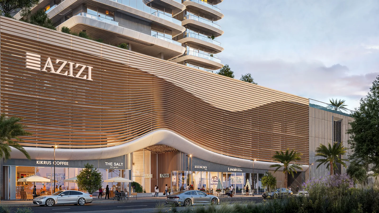 Retail frontage at Azizi David.