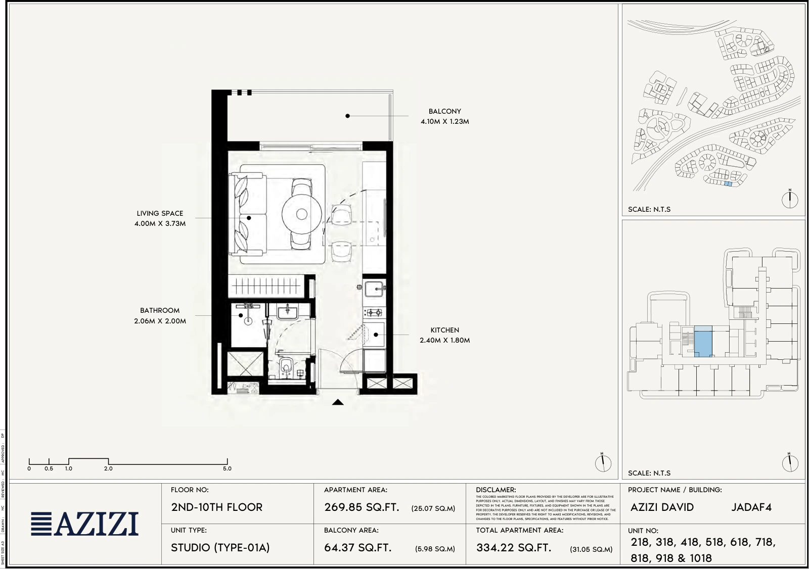 Floor plan for Studio Type 01A