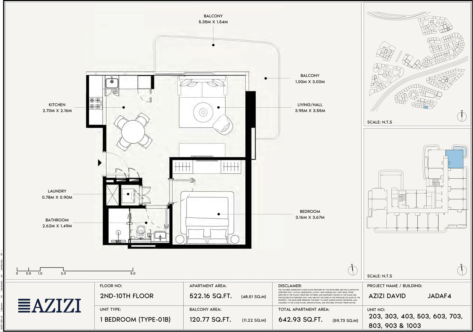 Floor plan for 1 Bedroom Type 01B
