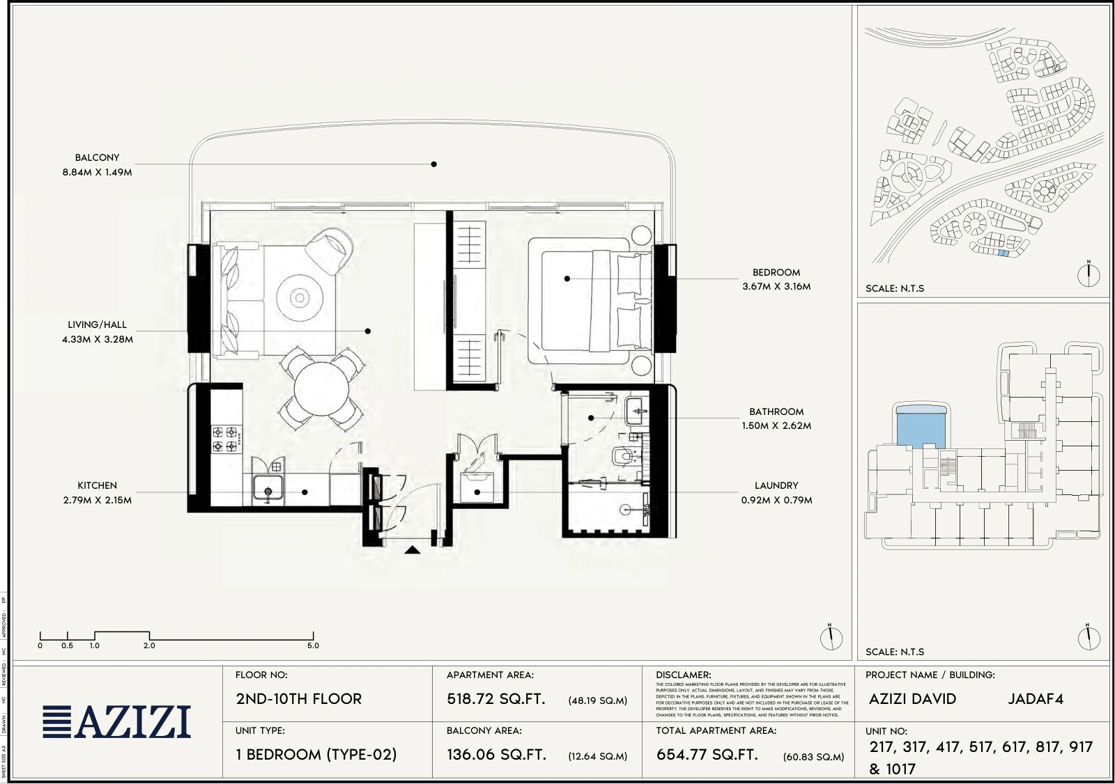 Floor plan for 1 Bedroom Type 02