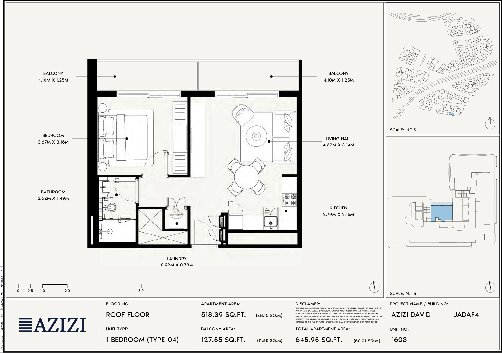 Floor plan for 1 Bedroom Type 04
