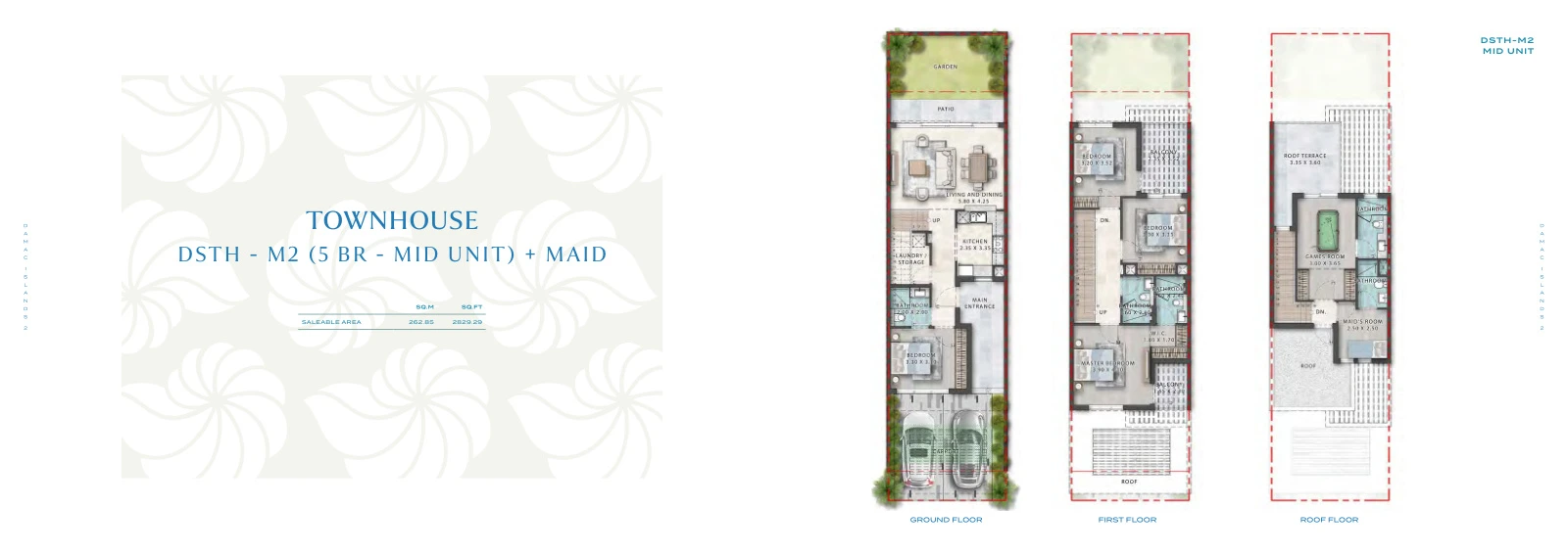 Floor plan for 5 Bedroom Mid Unit + Maid