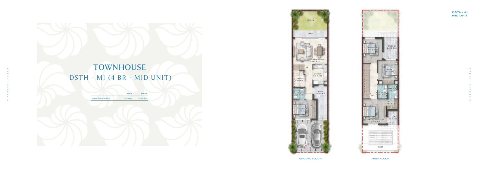 Floor plan for 4 Bedroom Mid Unit