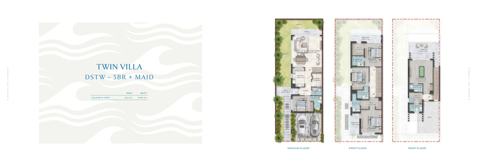 Floor plan for 5 Bedroom Twin Villa + Maid