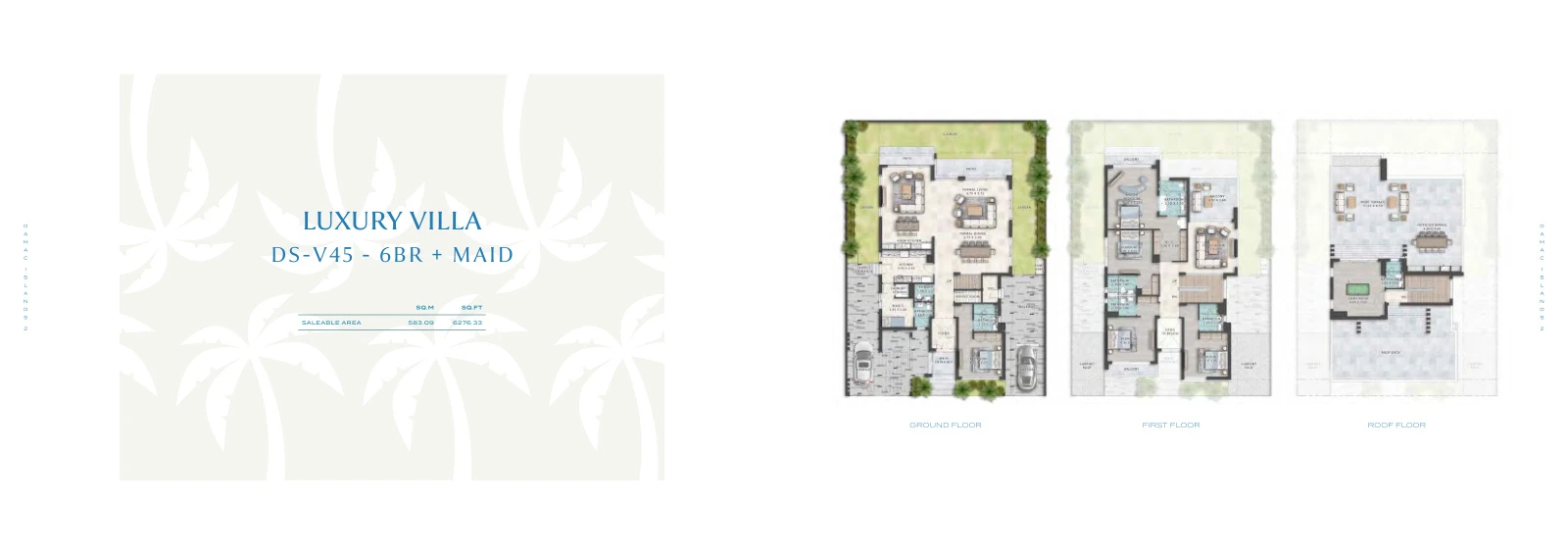 Floor plan for 6 Bedroom Luxury Villa + Maid