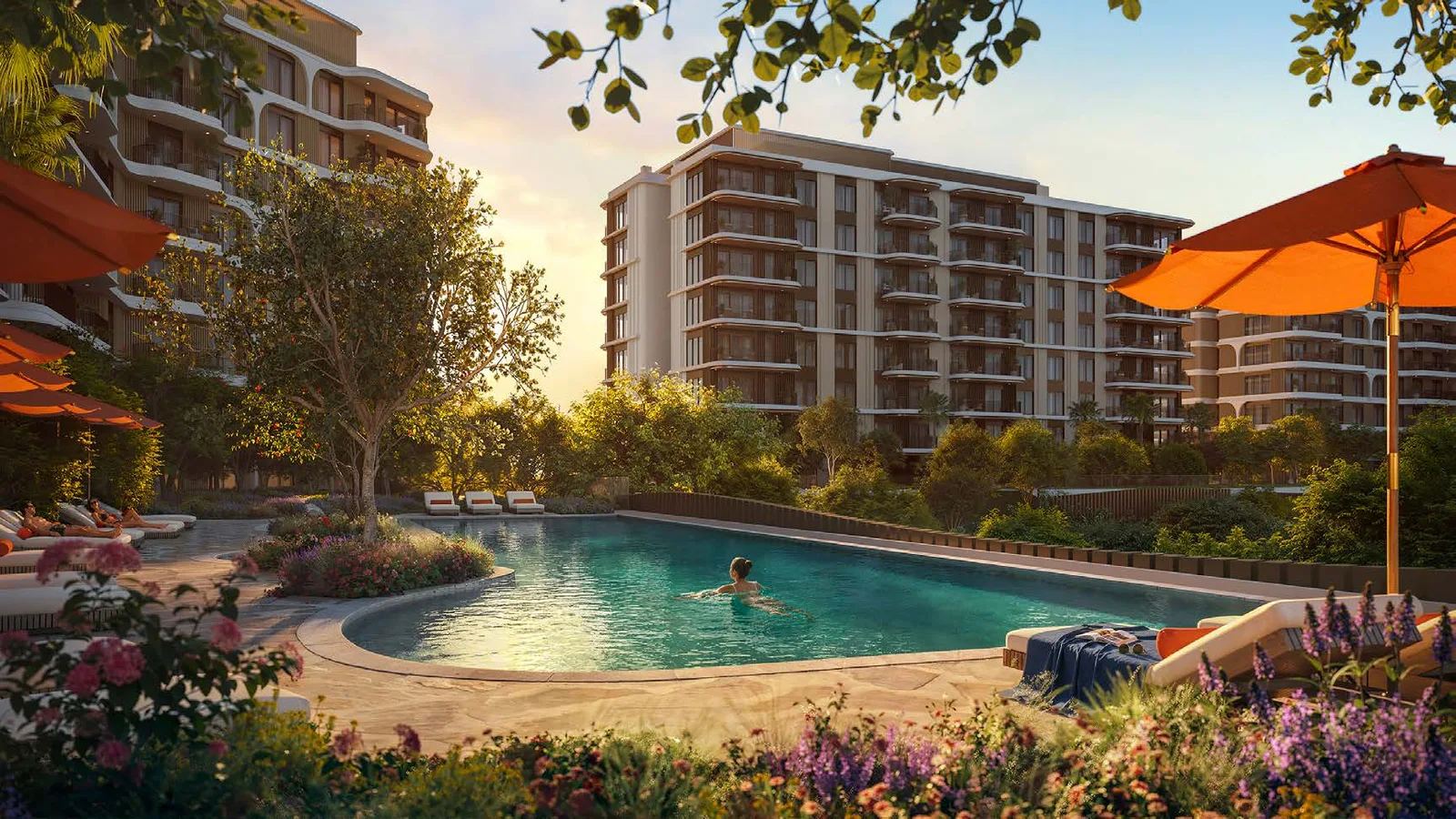 Resort-style pool at The Canopies at Yas Point.