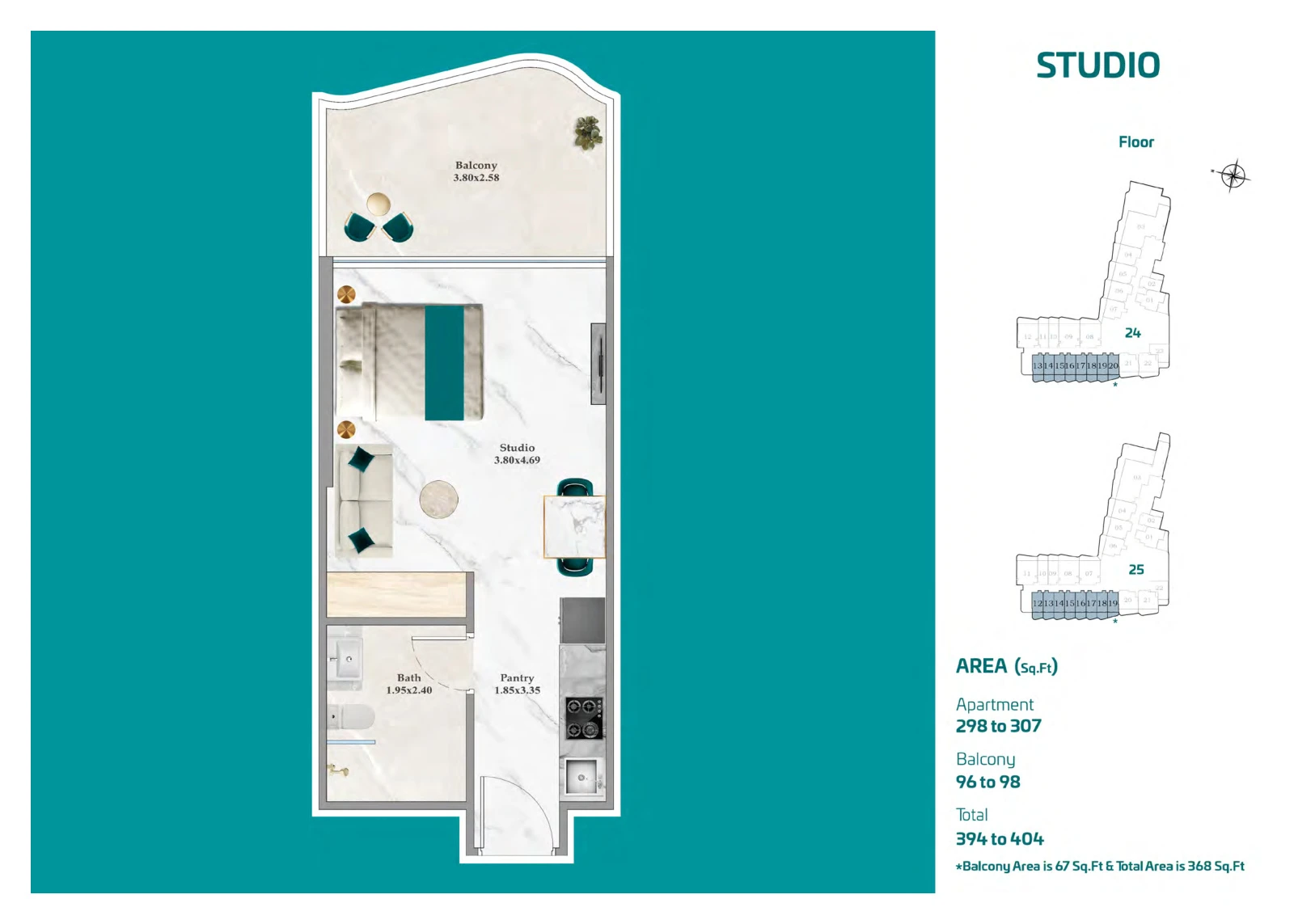 Floor plan for Studio