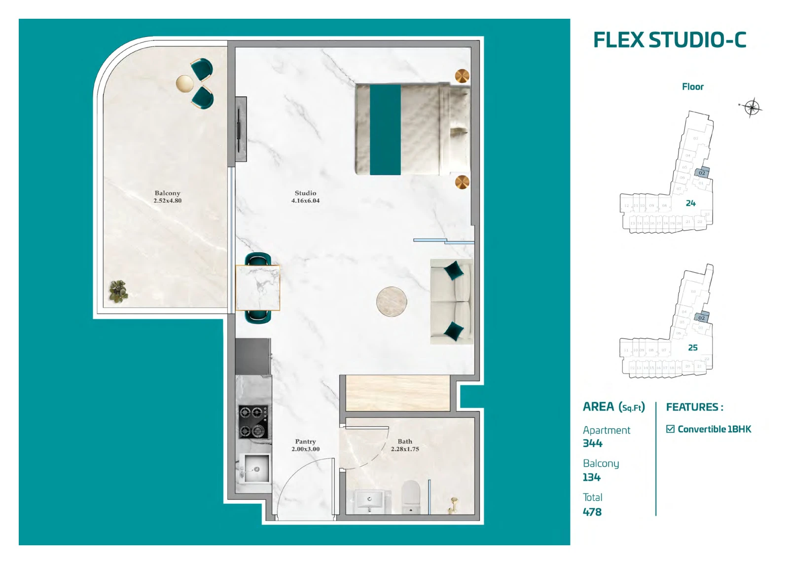Floor plan for Flex Studio C
