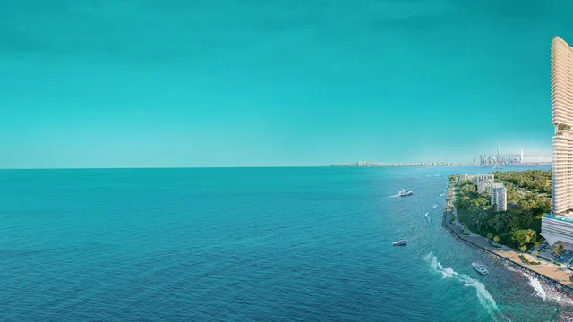 Aerial exterior view of Breez by Danube on the waterfront.