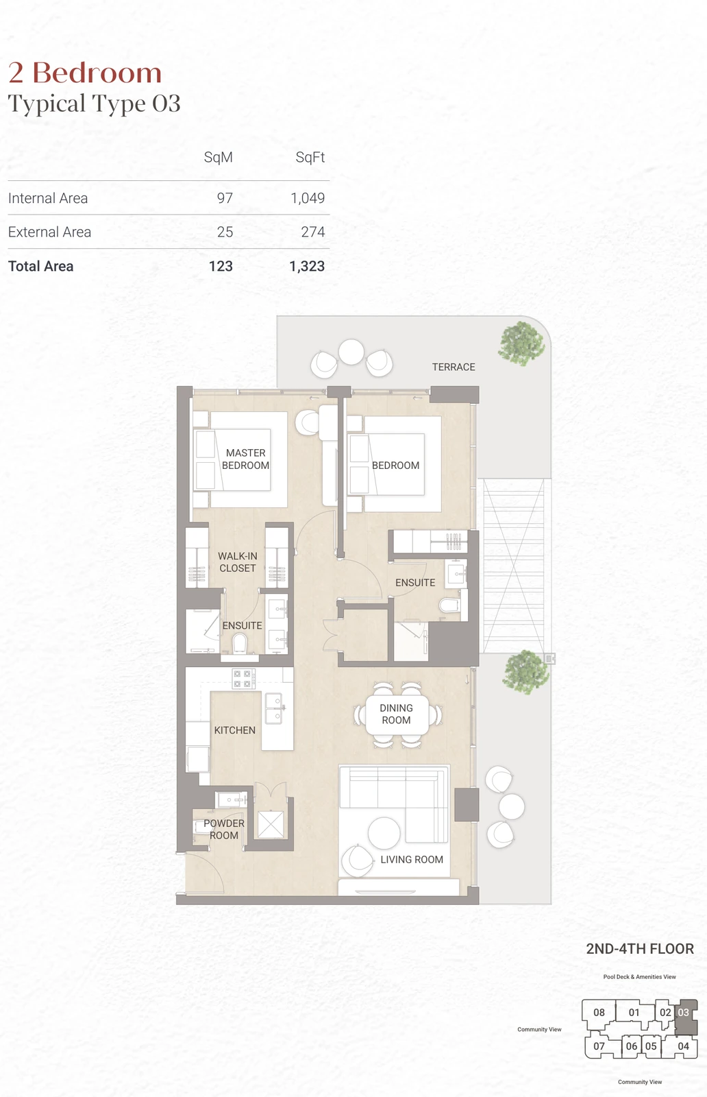 Floor plan for 2 Bedroom Type 03