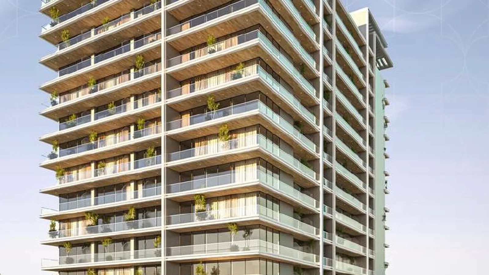 Havencia residential tower and podium in Dubai Land Residence Complex.