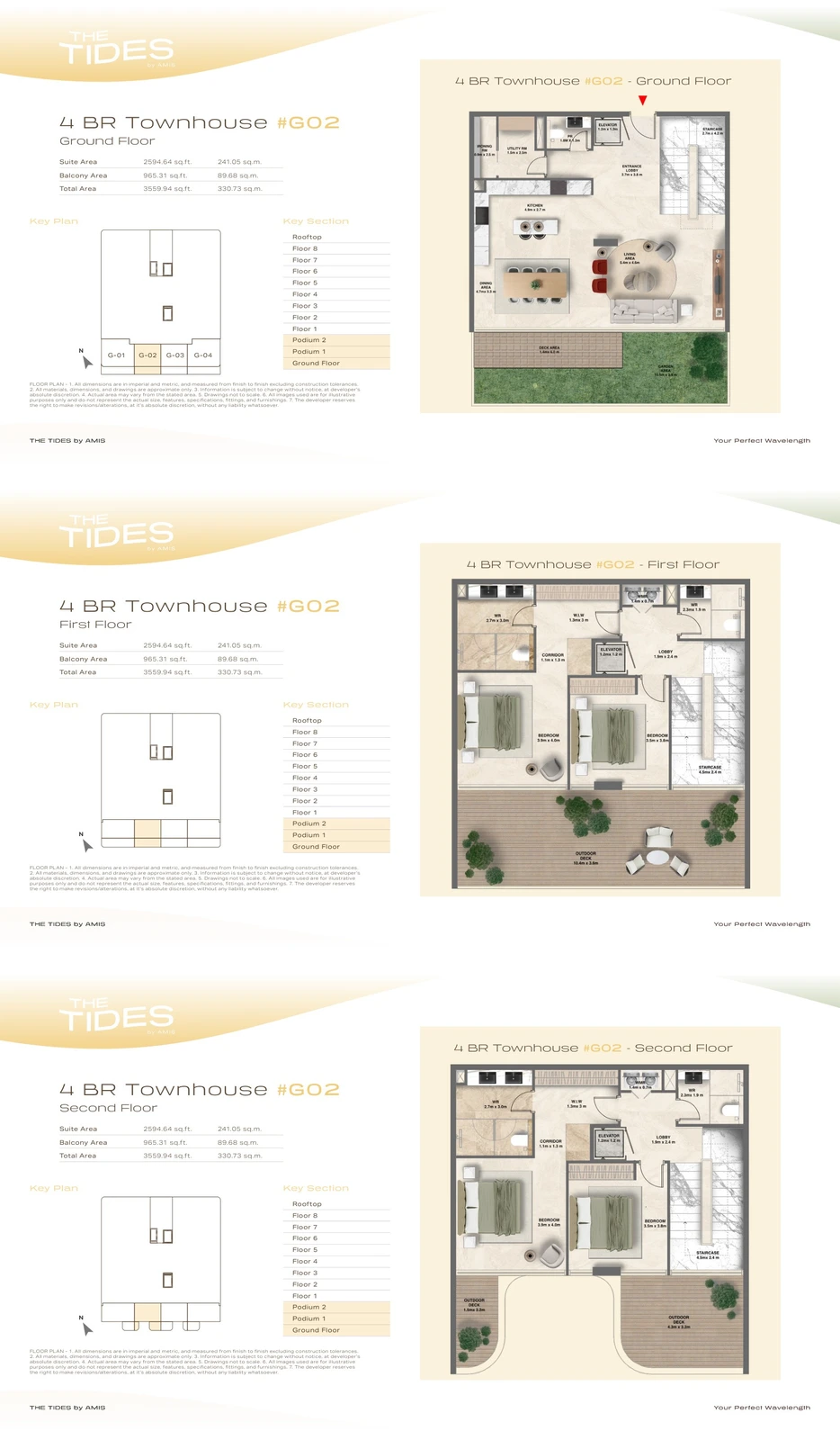 Floor plan for 4 Bedroom Townhouse G02