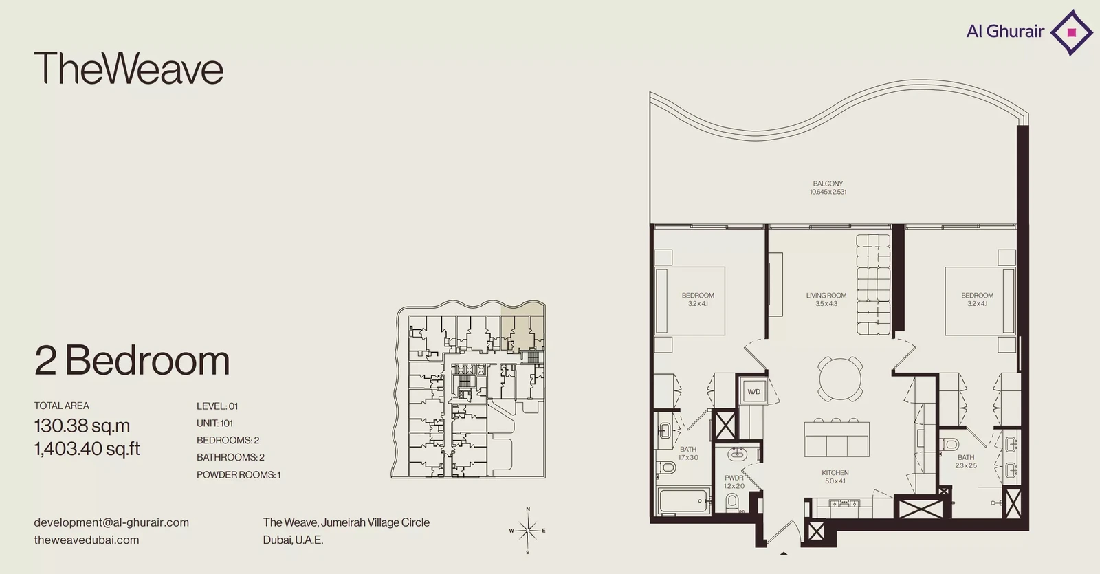 Floor plan for 2 Bedroom Apartment - Type 101