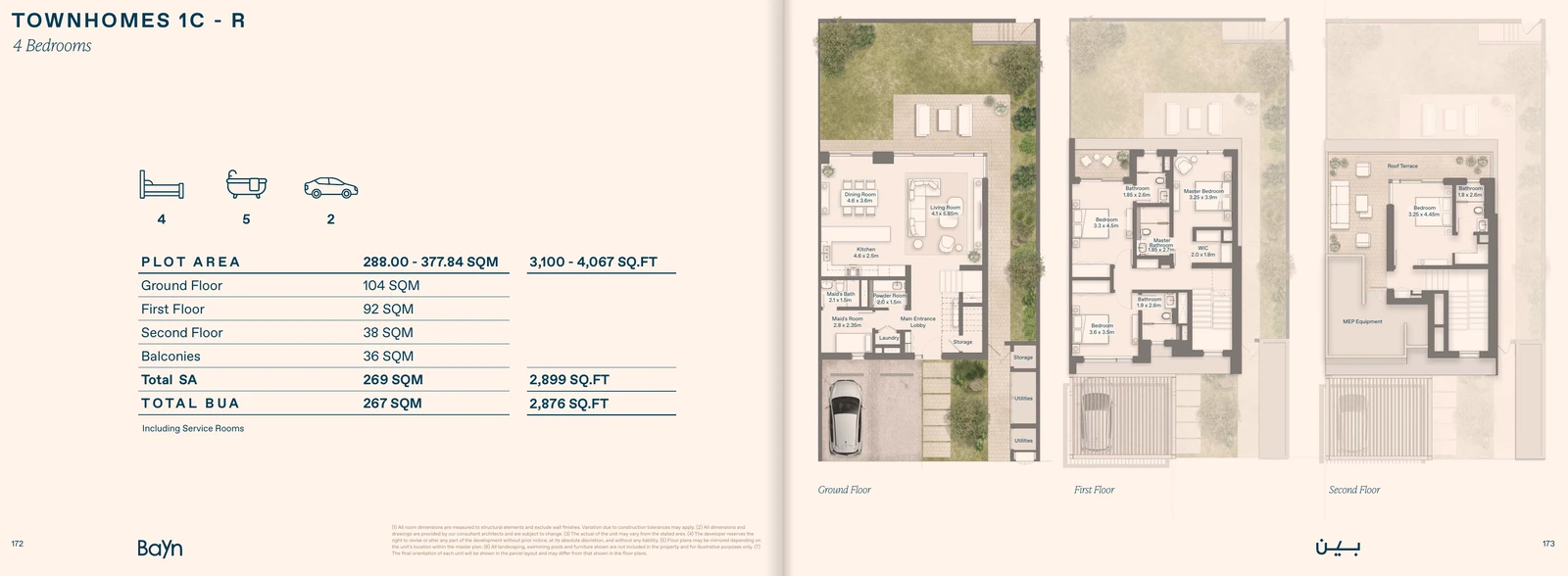 Floor plan for Townhomes 1C - Right - 4 Bedroom