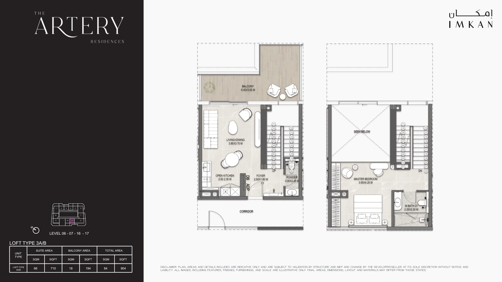 Floor plan for Loft Type 3A/3B