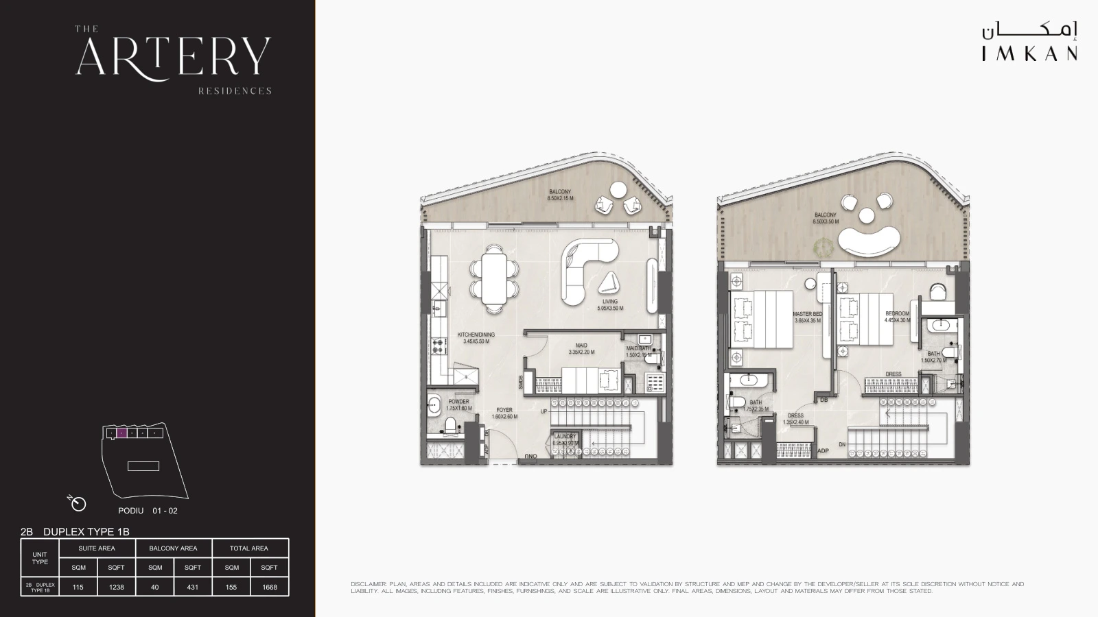 Floor plan for Type 1B