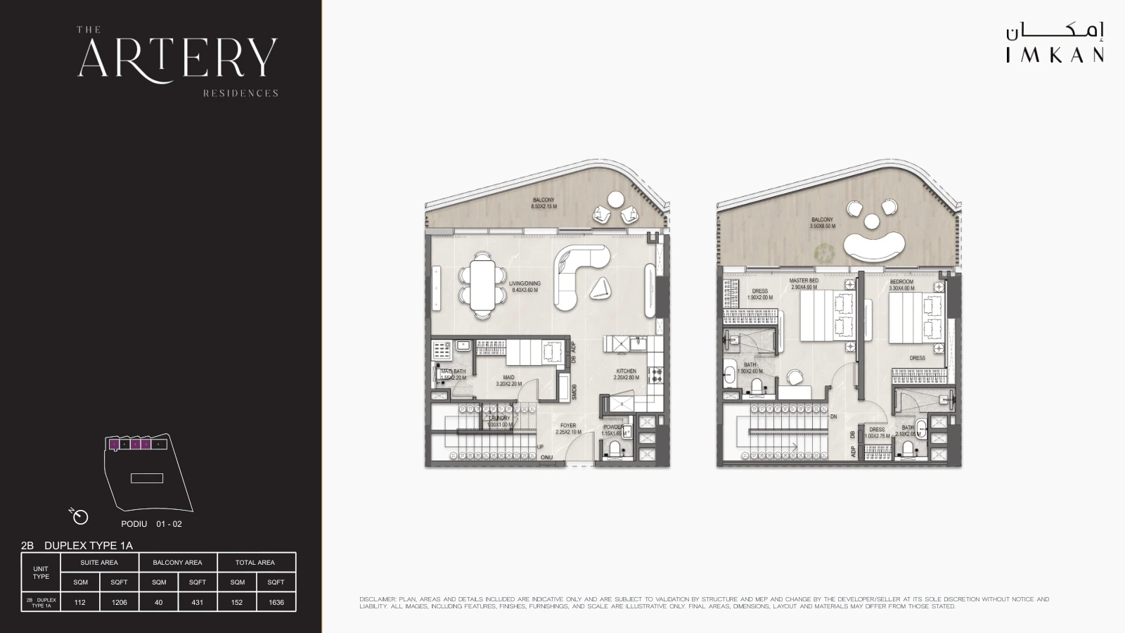 Floor plan for Type 1A