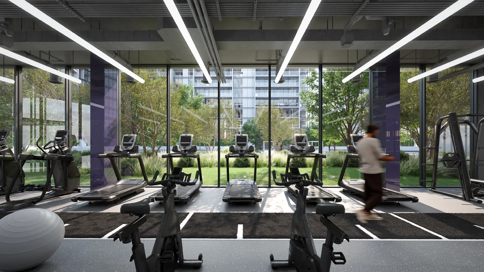 Fitness centre with cardio and strength equipment at The Gate Phase 5