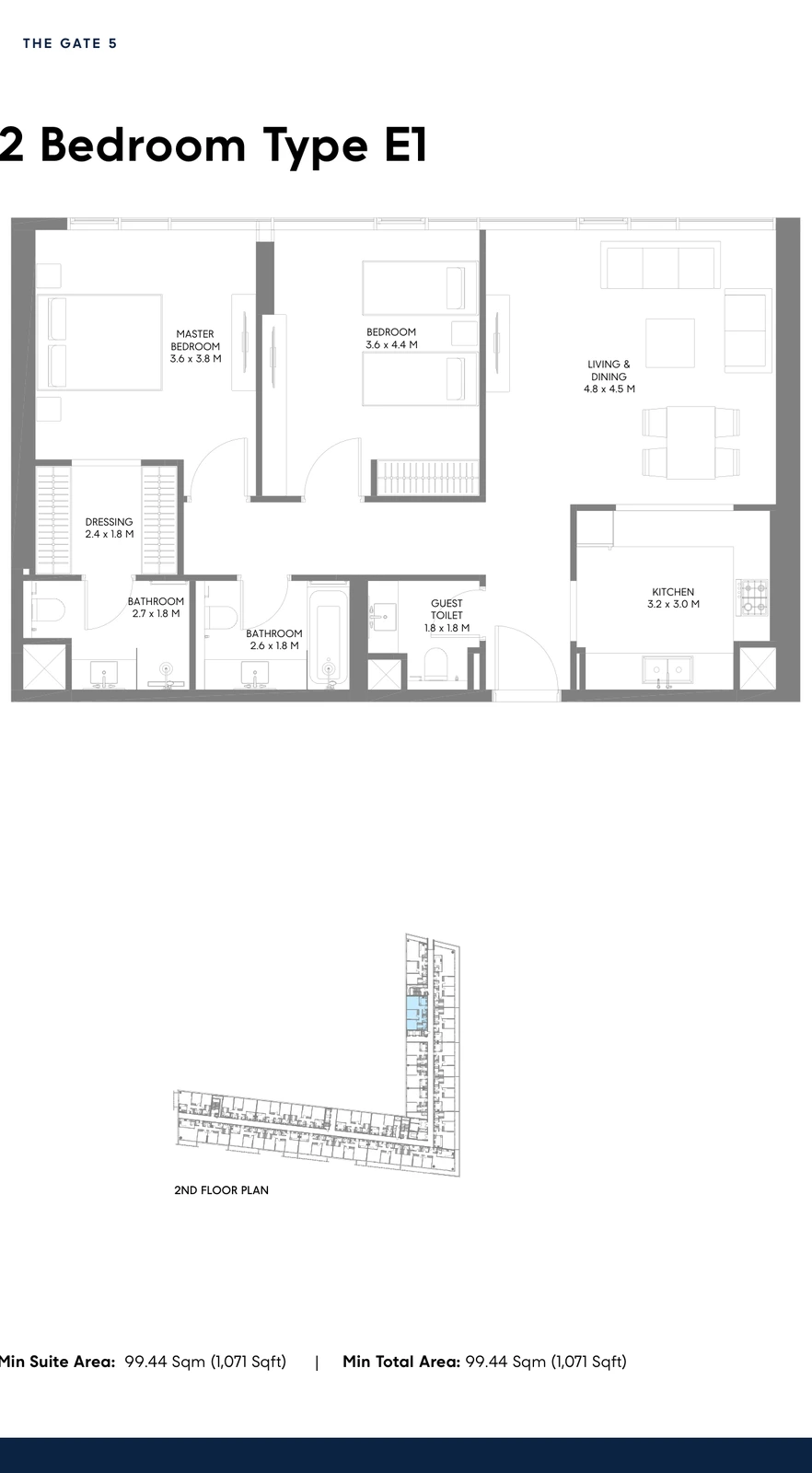Floor plan for Type E1