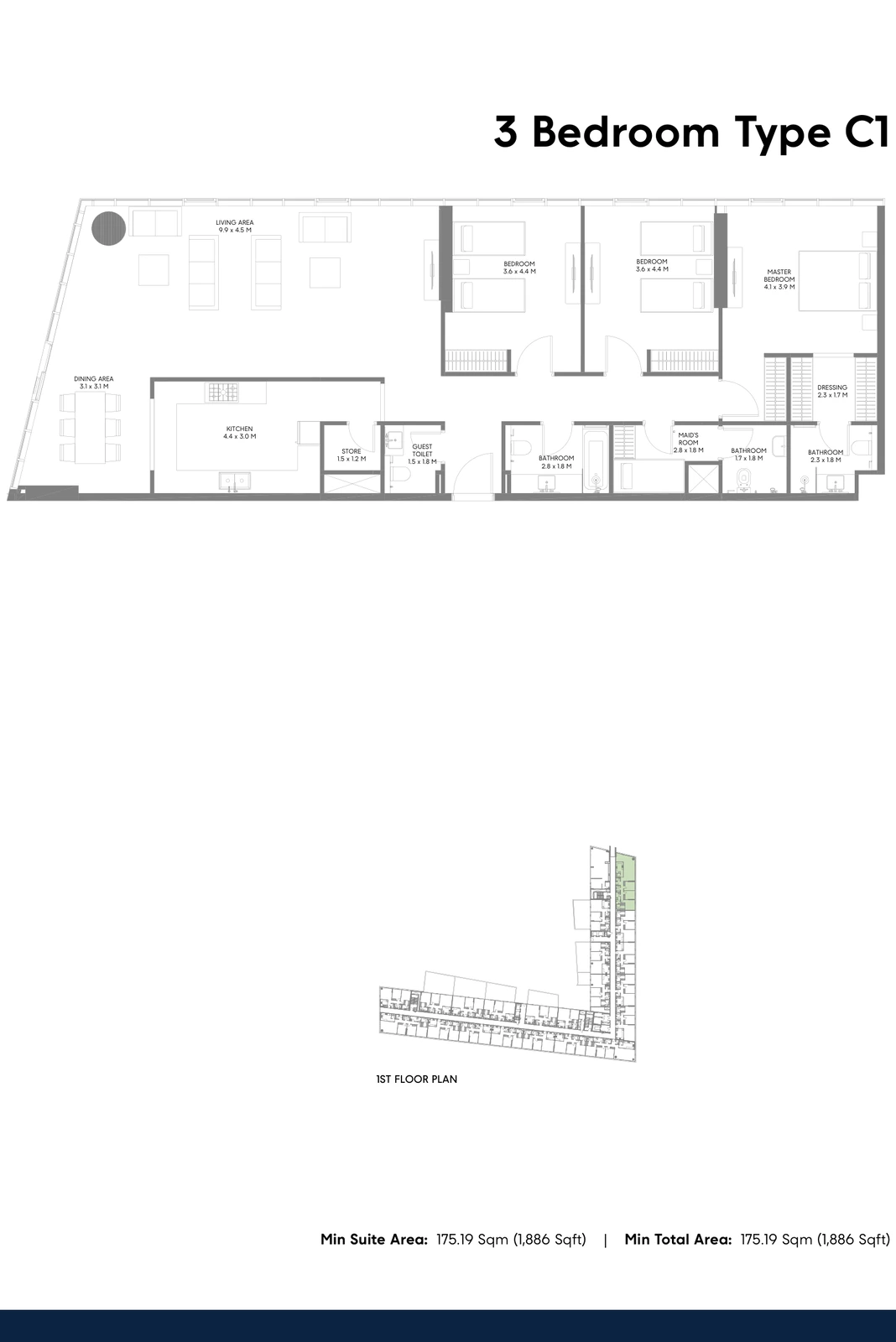 Floor plan for Type C1