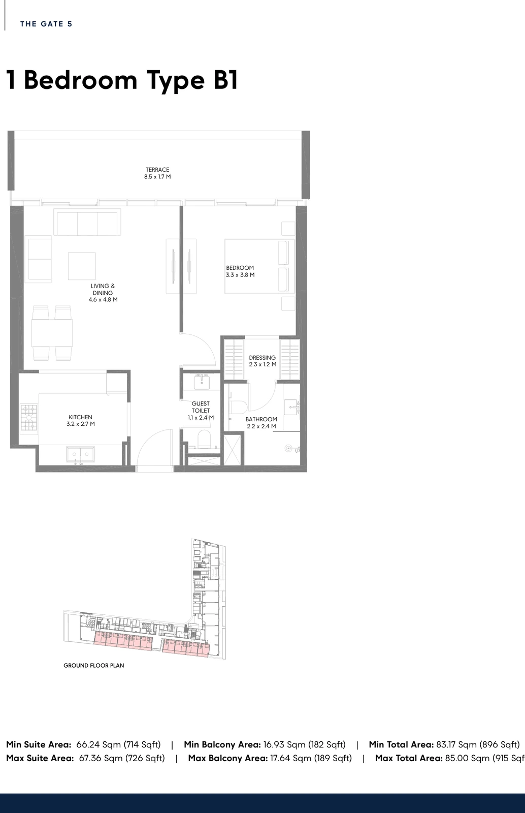 Floor plan for Type B1