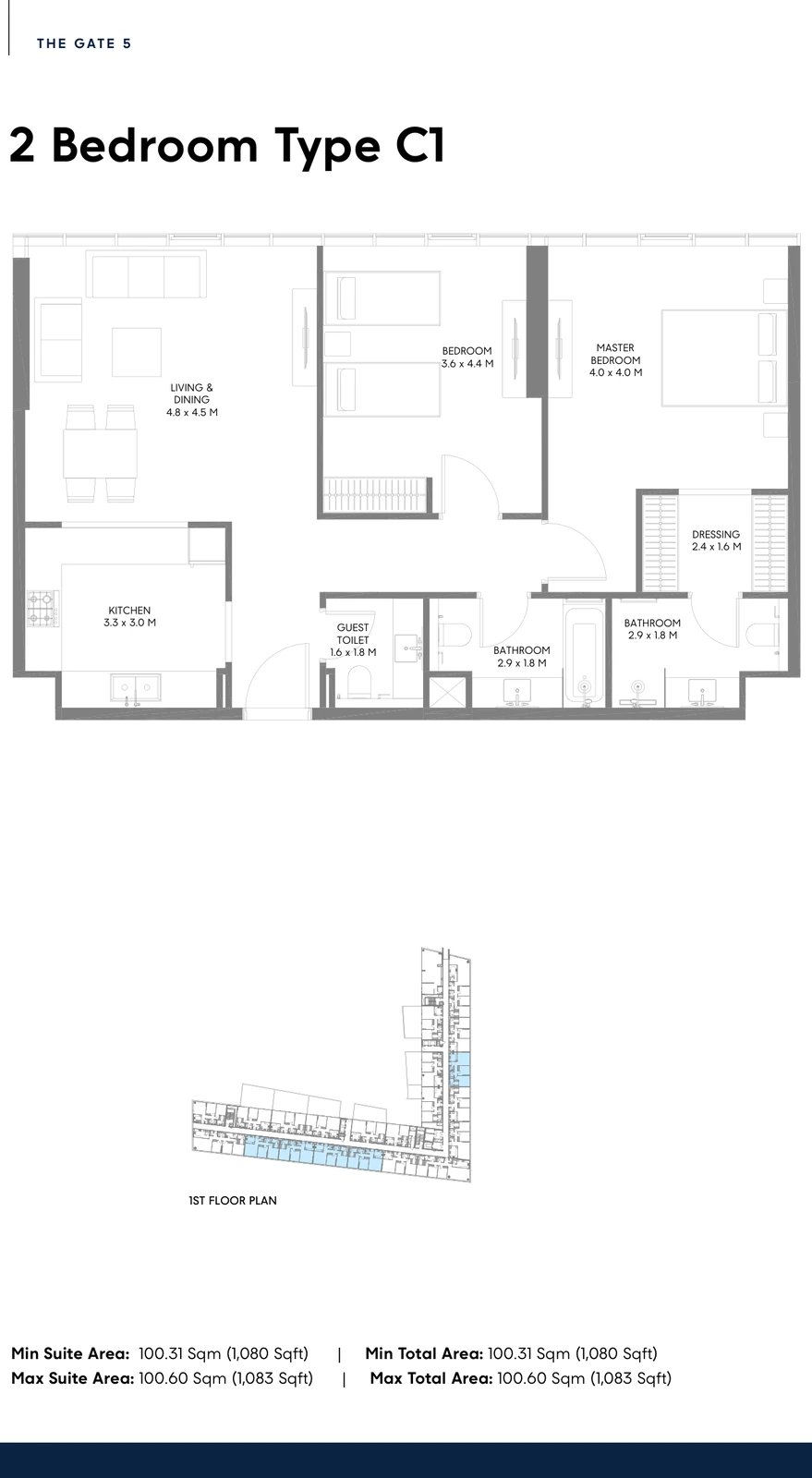 Floor plan for Type C1