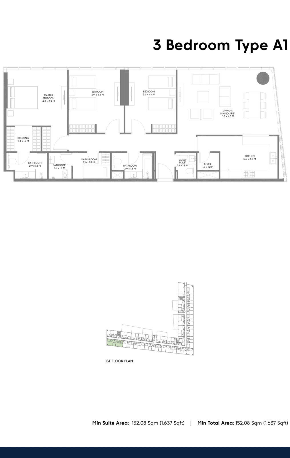 Floor plan for Type A1