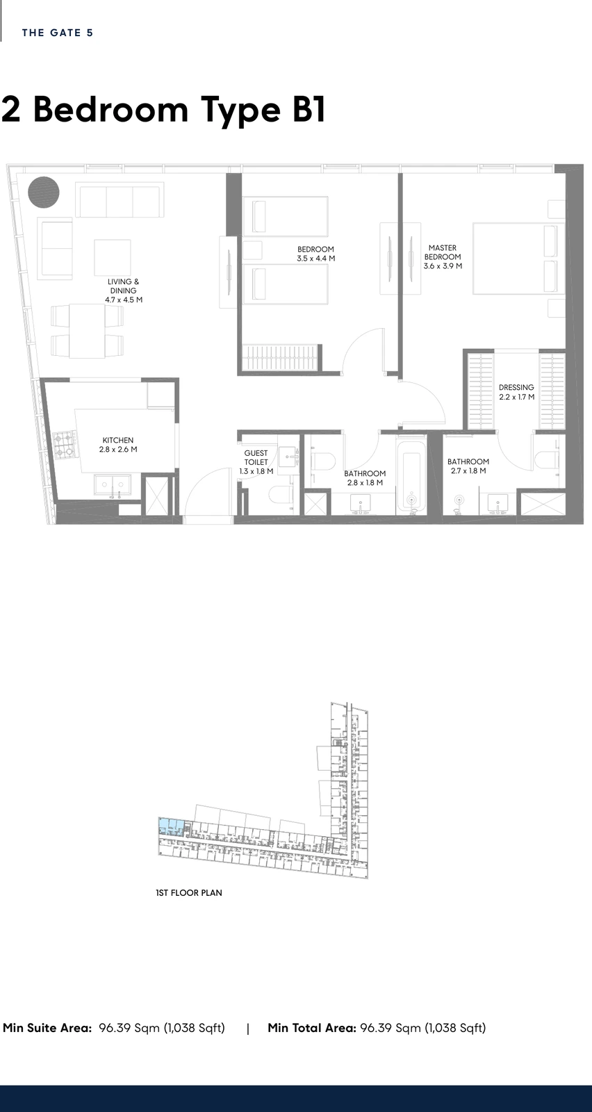 Floor plan for Type B1
