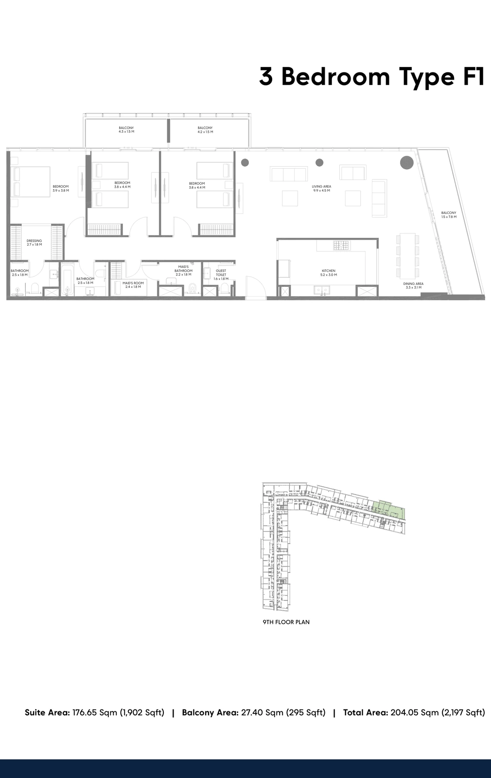 Floor plan for Type F1