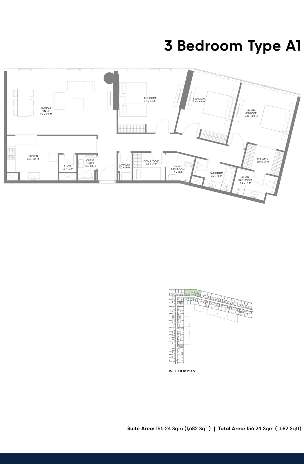Floor plan for Type A1
