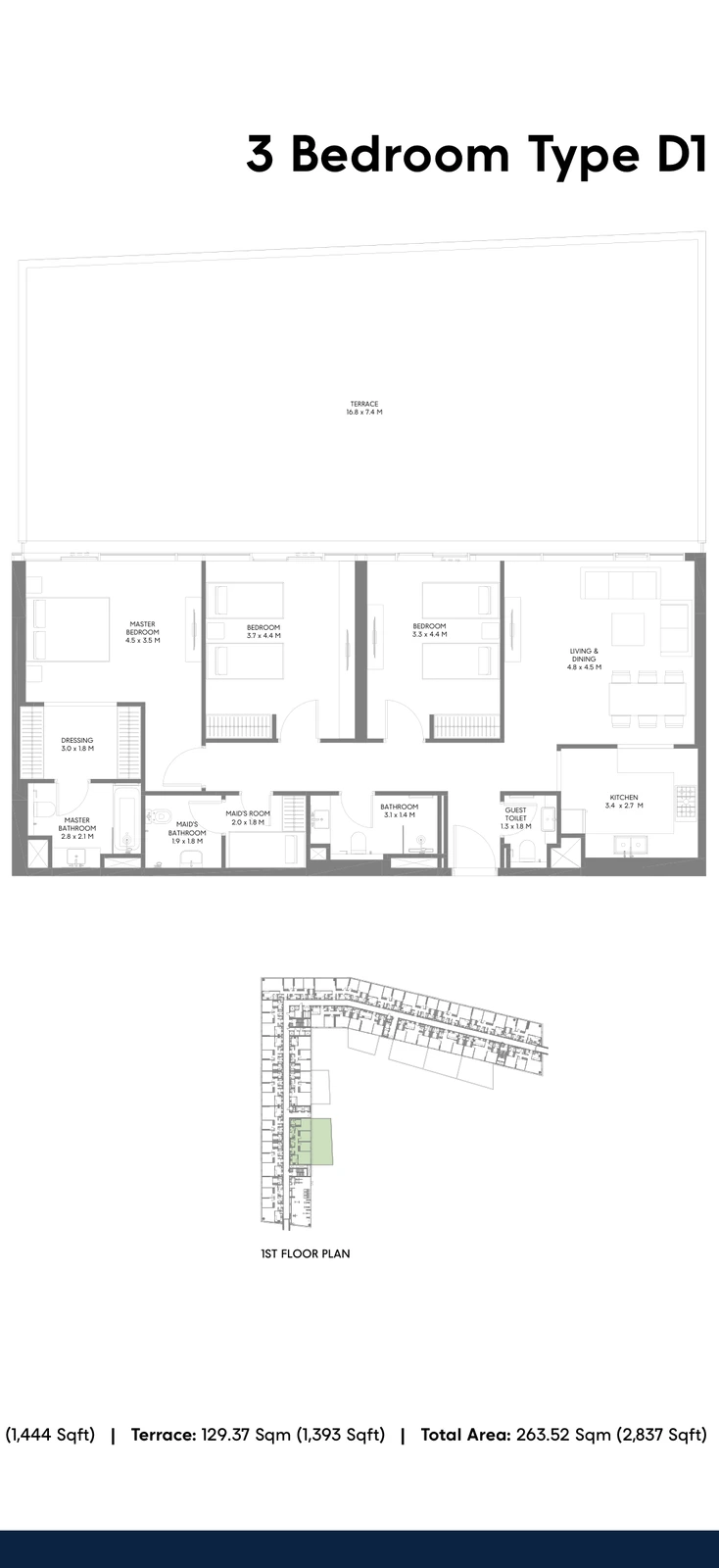 Floor plan for Type D1