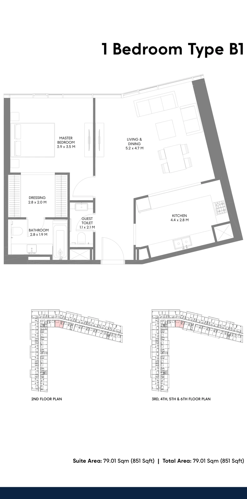 Floor plan for Type B1