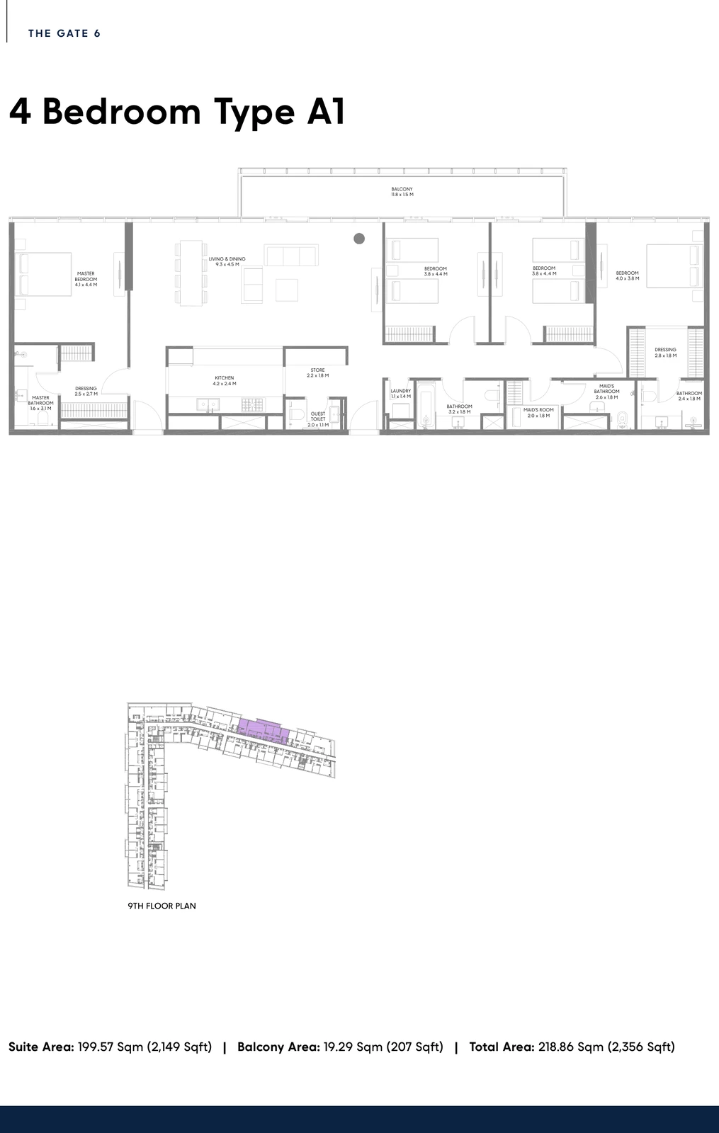 Floor plan for Type A1