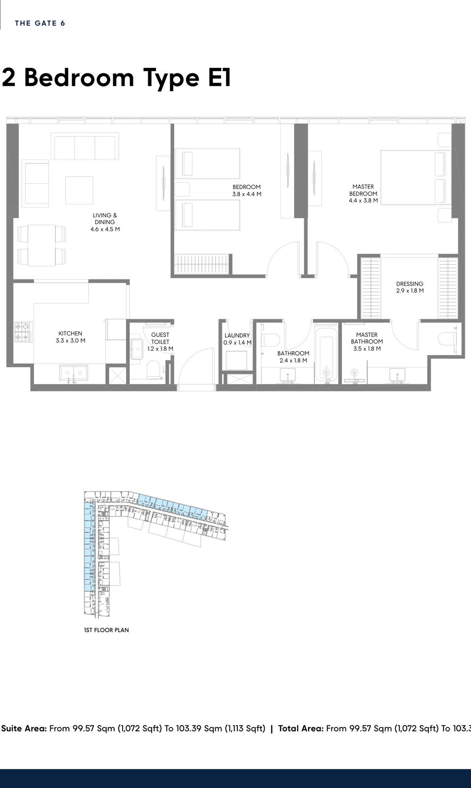 Floor plan for Type E1