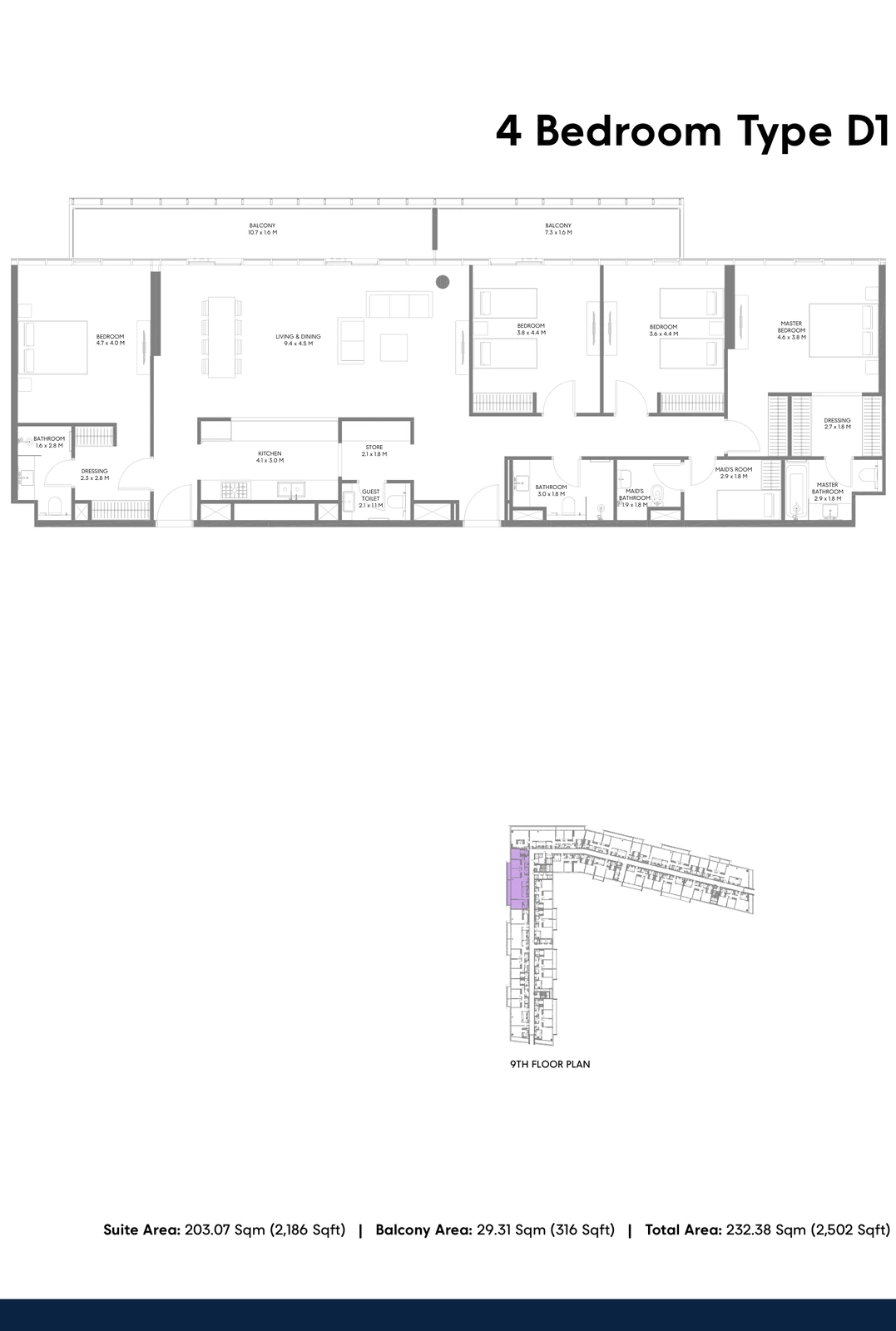 Floor plan for Type D1