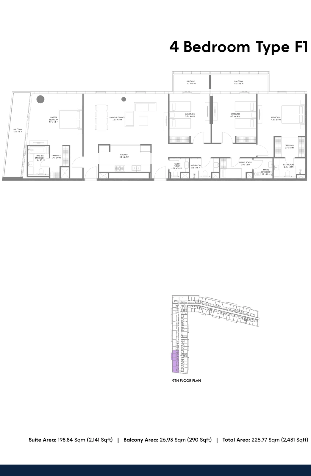 Floor plan for Type F1