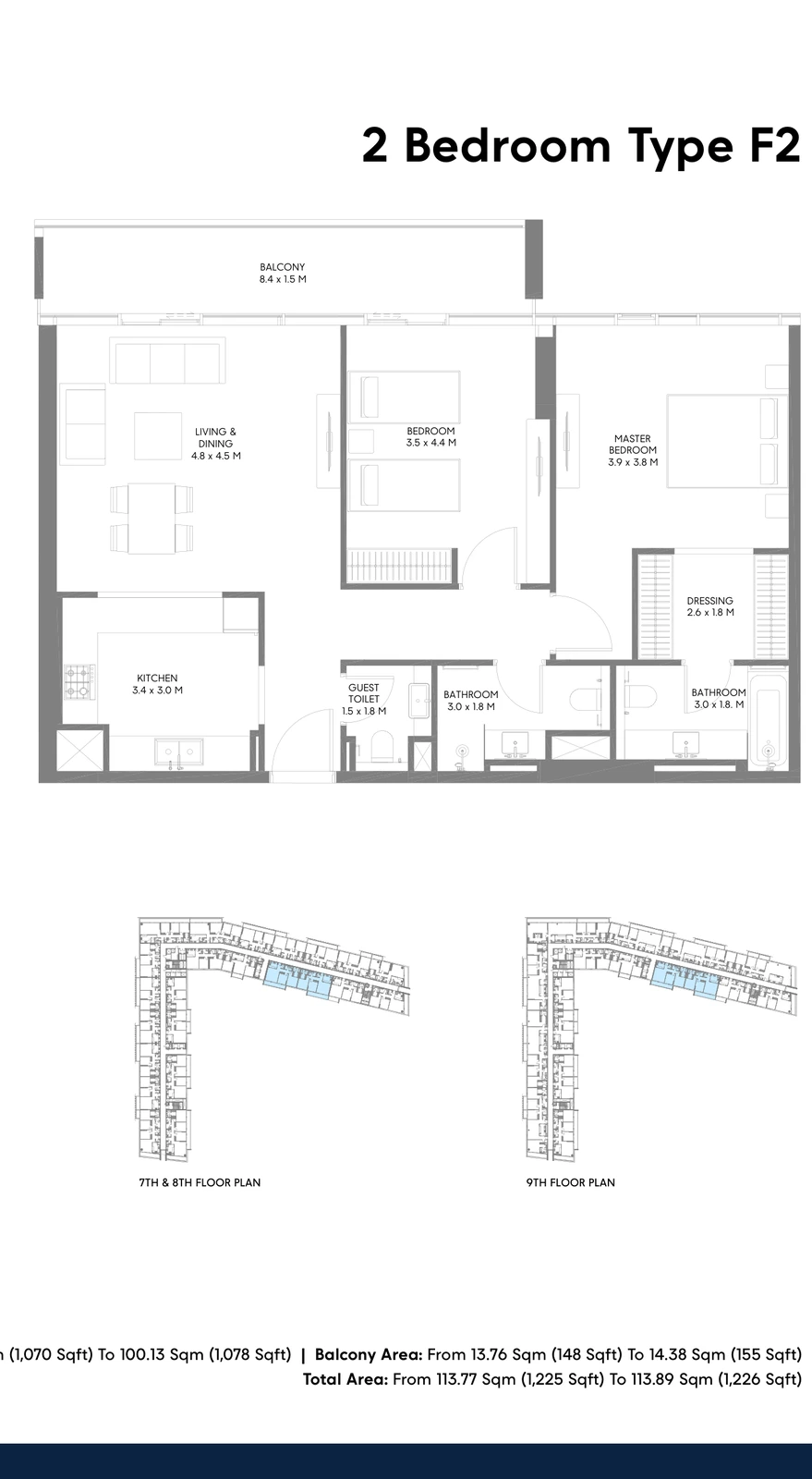 Floor plan for Type F2
