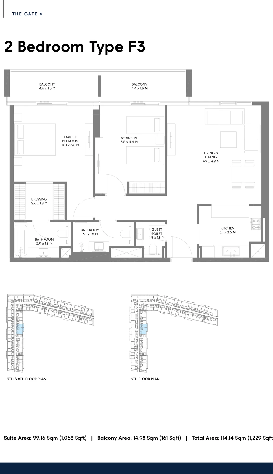 Floor plan for Type F3